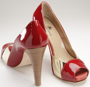 Domenico Vacca Open Red and Gold Women's Pump Shoes: US$550.