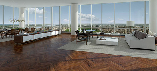 The Duplex Penthouse on floors 89th & 90th of One57, 157 West 57th Street, Manhattan, New York City, NY 10019, U.S.A. sold on December 23, 2014 for US$100.471.452,77