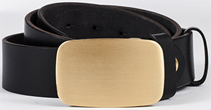 OwnOnly Black Leather Belt (Gold Otto Belt Fastener): US$59.