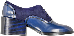Forzieri Jill Sander Navy Blue Leather and Suede Lace-up Shoe: US$725.