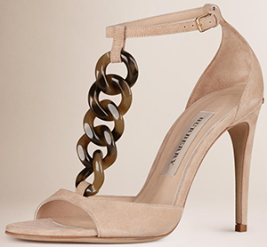 Burberry Chain Detail Suede Sandals: US$895.