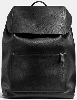 Coach Manhattan men's large backpack in leather: US$895.