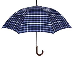 Daks Check umbrella features a wooden handle and measures at 36 inches long when closed and has a diameter of 43 inches when opened: £95.