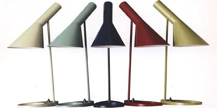 AJ Table lamps designed by Arne Jacobsen.