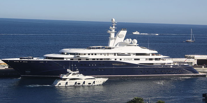 Al Mirqab - the world's 12th largest yacht: 437 ft / 133 m.