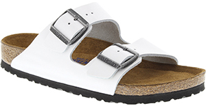 Birkenstock Soft Footbed Bright White Patent Leather Arizona Women's Sandal: US$135.