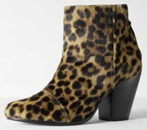 Rag & Bone Classic Newbury Leopard fur ankle boot women's boot: US$595.