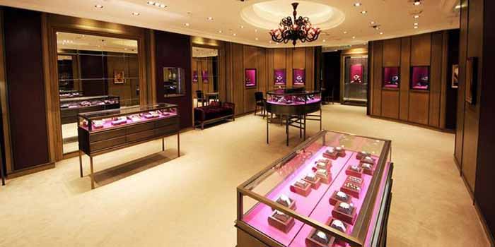 Inside Boucheron's flagship store at Lagoona Mall, West Bay, 615 Doha, Qatar.