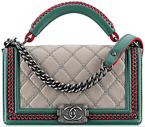 Chanel Calfskin Boy Chanel Flap Bag with Top Handle.