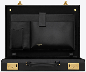 Yves Saint Laurent Classic Toile Monogram Attaché Case in Black Printed Cancas and Leather: US$4,690.