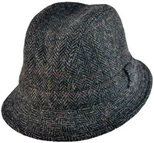 City Sport Cap Harris Tweed Windowpane Walker Fedora Hat: US$92.