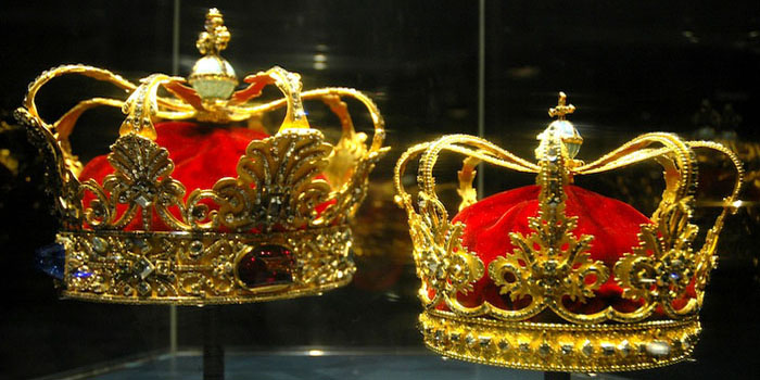 The Danish crown jewels at Rosenborg Castle, Copenhagen, Denmark.