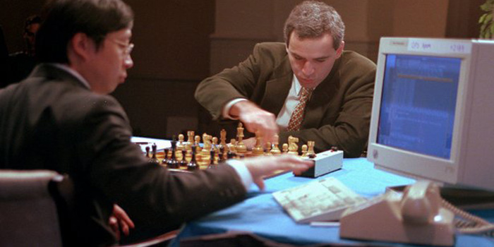 Deep Blue versus Garry Kasparov, February 1996.