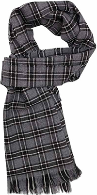 Emmett London Fine Merino Grey Black Check scarf: €47.50.