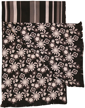 Gresham Blake Black Flower and Stripe Silk Men's Scarf: £75.