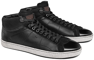 Santoni High-Top Men's Sneaker in Leather and Suede: US$339.50.