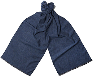 Hilditch & Key Cashmere /Wool/Silk Blend Birdseye Blue Men's Scarf: £195.