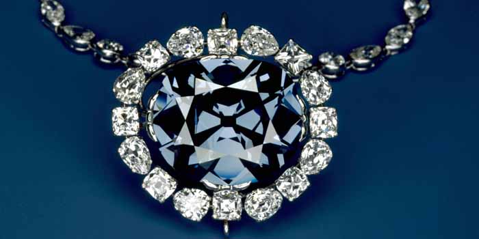 The Hope Diamond is a large, 45.52-carat (9.10 g), deep-blue diamond, now housed in the Smithsonian Natural History Museum in Washington, D.C., U.S.A.