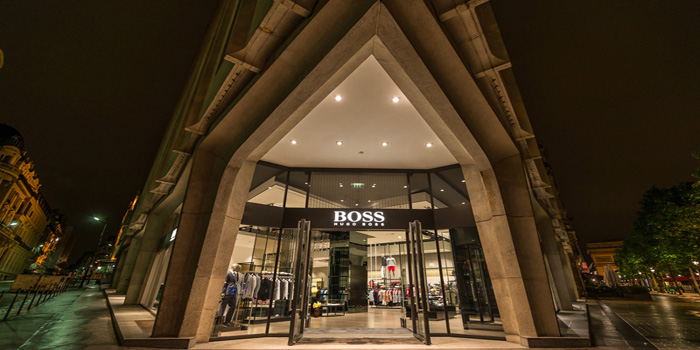 Hugo Boss flagship store, 115, avenue des Champs Elysées, 75008 Paris, France.