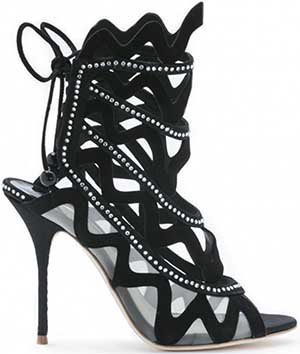 Sophia Webster Mila Black suede sandal with black satin: £595.