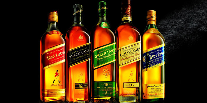 Johnnie Walker blended Scotch whiskies.