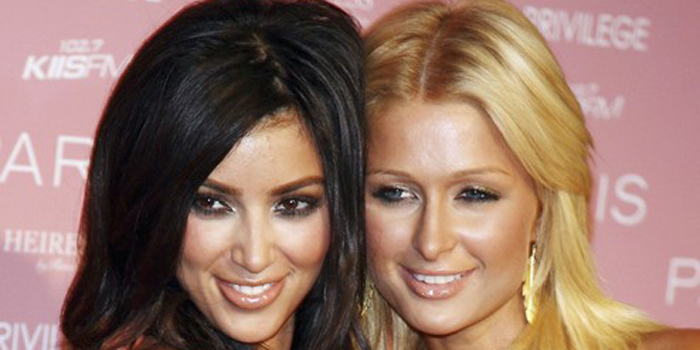 International socialite & celebrity Paris Hilton with colleague/rival Kim Kardashian.