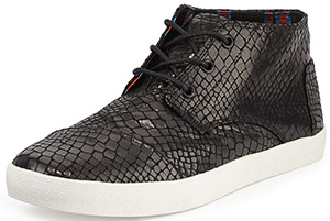 Toms Paseo Snake-Print Mid-Top Sneaker: US$125.