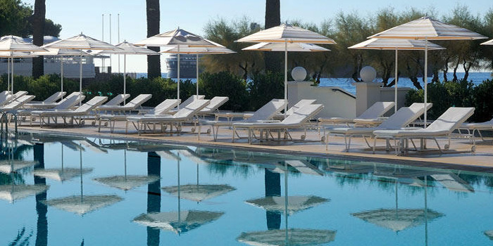 Monte-Carlo Beach Club's olympic-sized swimming pool.