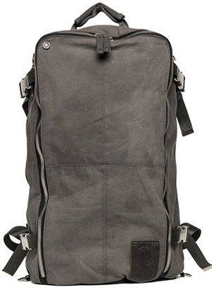 Replay Men's waxed cotton rucksack (L30 X H49 X D19 cm) with zip closures: US$220.