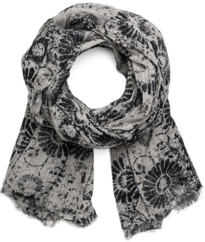 Replay Men's cotton scarf in faux botched print: US$95.