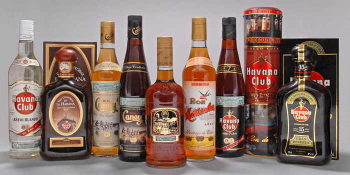 A selection of rum bottles.