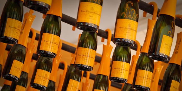 Veuve Clicquot Ponsardin champagne bottles.