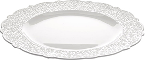 Alessi Dressed serving plate in white porcelain with relief decoration: US$130.