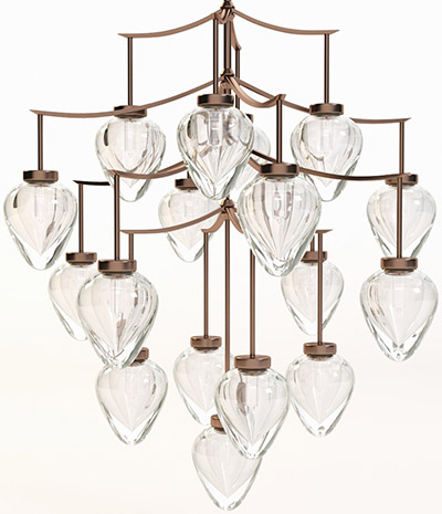 Alison Berger Glassworks Chamber chandelier.