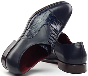 Gresham Blake Navy Croc Oxford Men's Shoes: £195.