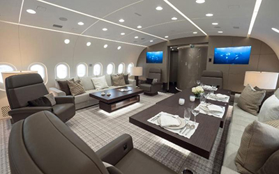 The dining area of Boeing 787.