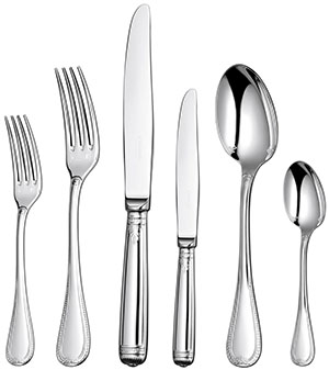 Christofle Malmaison 36-Piece Silver Plated Flatware Set with Chest: US$3,550.