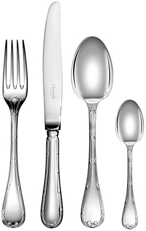 Christofle Rubans 48-Piece Silver Plated Flatware Set with Chest: US$4,600.