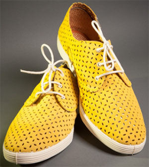 Dashing Tweeds Yellow Perforado Suede Summer Shoes: £90.