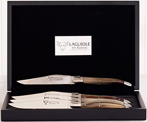 Dean & DeLuca Stainless Steel Knife with Bolsters Horn Set-4: US$400.