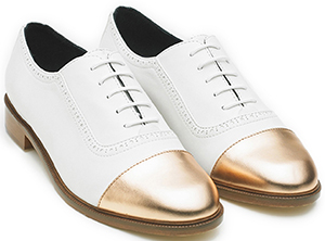 Equipment Meandher Lulu Oxford White Gold Shoes: US$388.