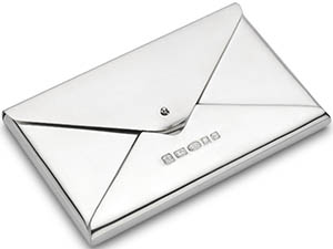 Theo Fennell Sterling Silver Envelope Style Business Card Holder.