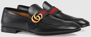 Gucci men's Leather loafer with GG web: US$830.