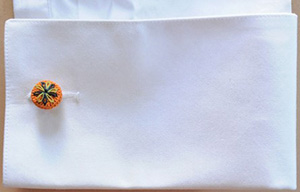 G.Inglese Sartoria Orange Crocheted cufflinks - Camomilla embroidery: €85.