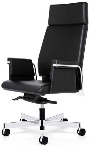 Interstuhl Axos 364A Management swivel armchair high backrest, armrests, 5 star base with castors.