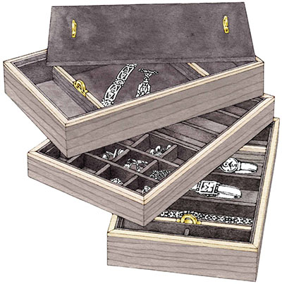 Loro Piana My Jewel Box divided into compartments ideal for watches and necklaces, earrings, rings and cufflinks: €3,700.