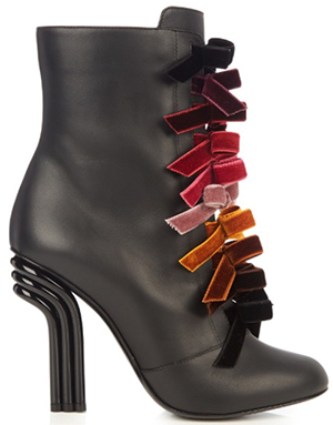 Marco De Vincenzo Velvet-bows and leather ankle boots: US$991.