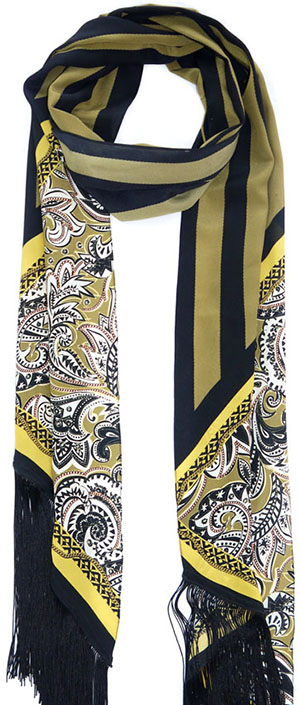 Rockins Paisley Chain Maxi Fringed Scarf (Gold): £275.