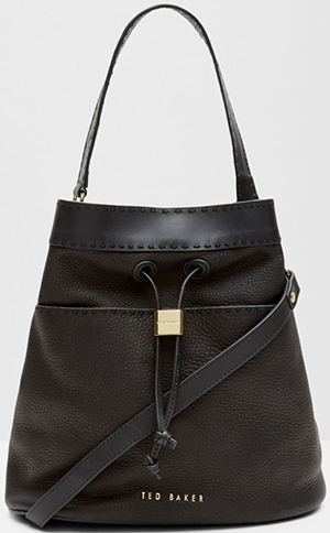 Ted Baker Kashia Stab stitch leather bucket bag: £289.