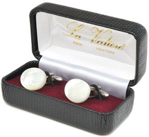 Wessex cufflinks cased sets of black and white.